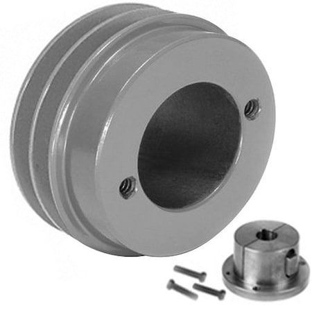 Martin Transmission Pulley, 2 Grooves, 3-1/4 in. Outside Diameter, Bushed 2AK32-H